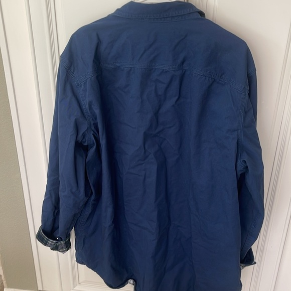 VINTAGE LL Bean Jacket Mens XL Tall Blue Canvas Chore Field Coat Plaid Lined - Picture 12 of 13